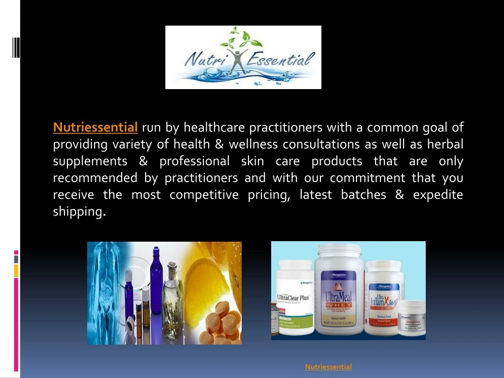 nutriessential run by healthcare practitioners