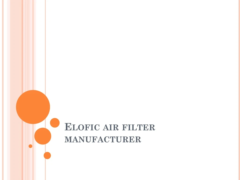 elofic air filter manufacturer