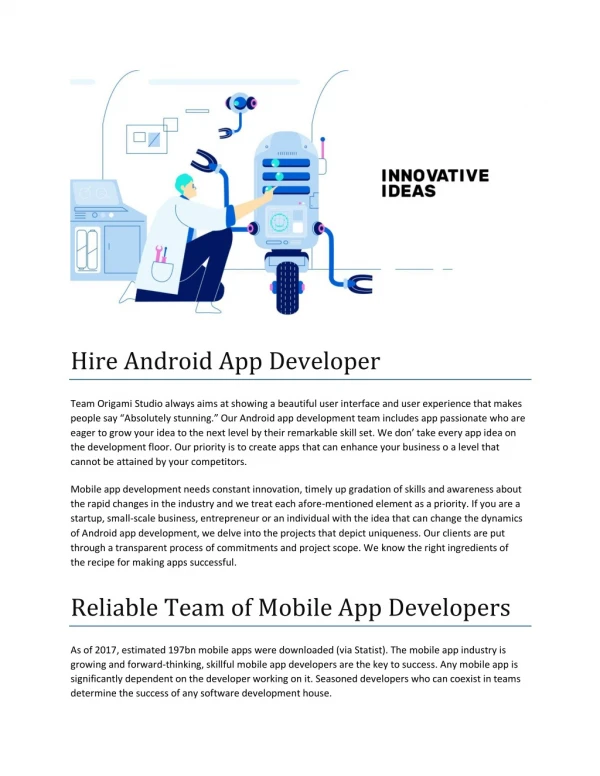 hire android app developer team origami studio