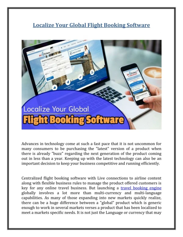 Localize Your Global Flight Booking Software