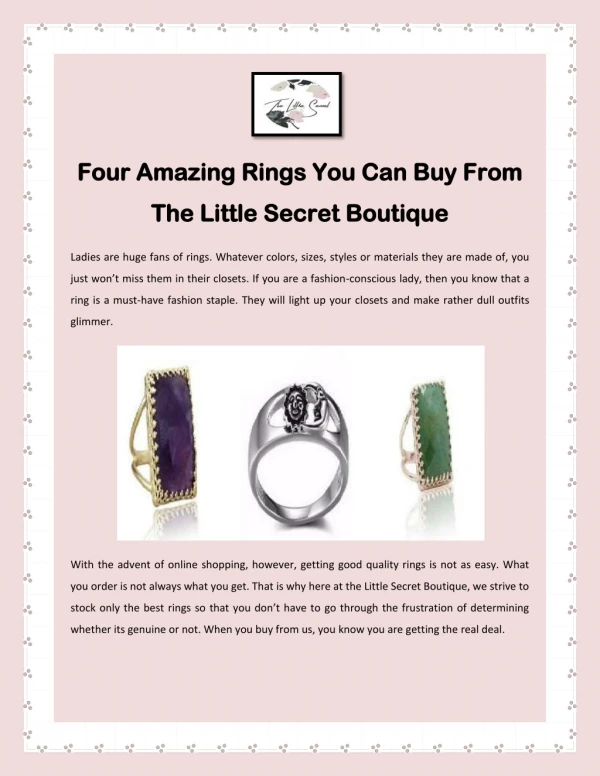 Four Amazing Rings You Can Buy From The Little Secret Boutique