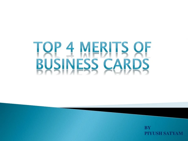 4 Merits OF Business Cards