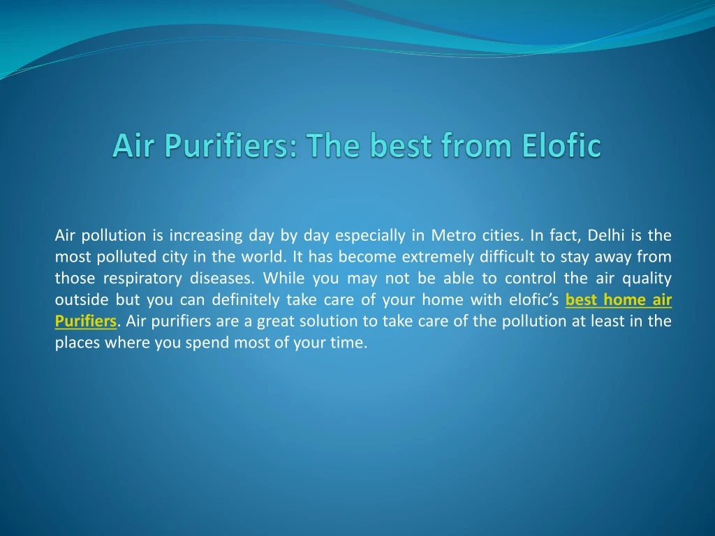 air purifiers the best from elofic