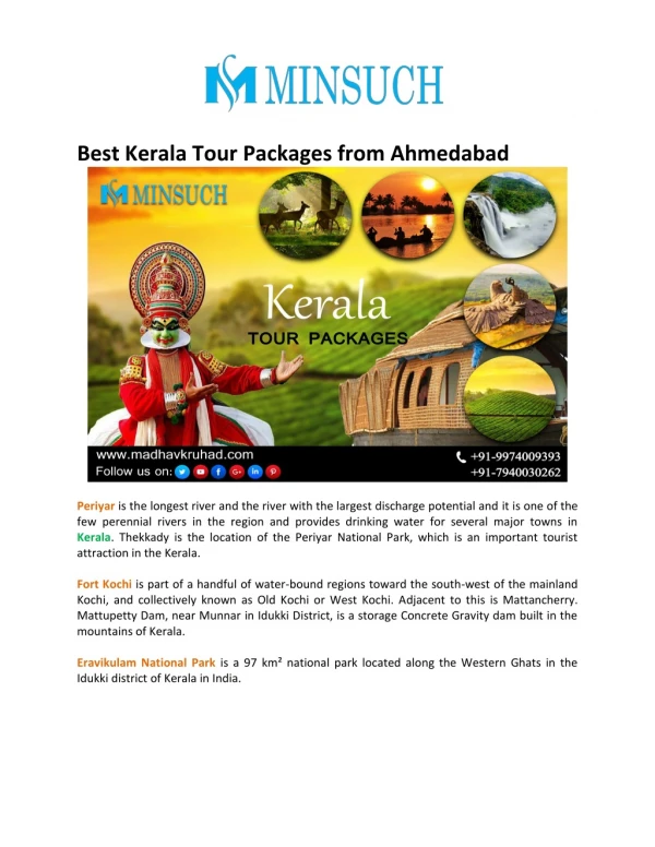 Kerala Tour Packages from Ahmedabad