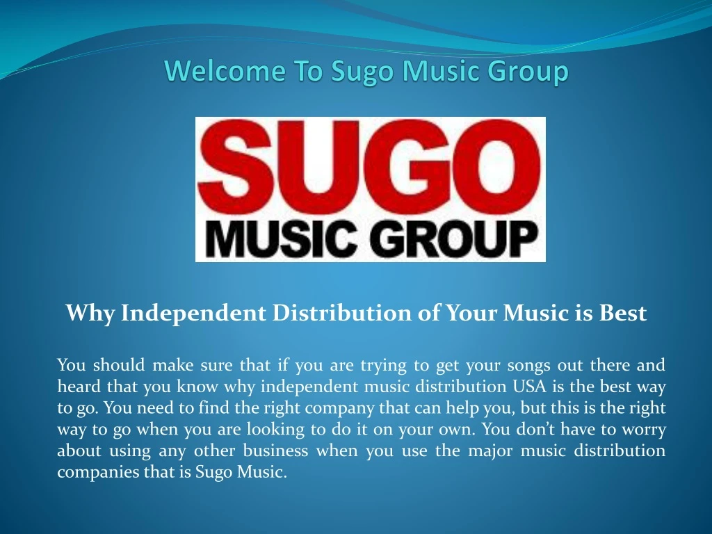 welcome to sugo music group