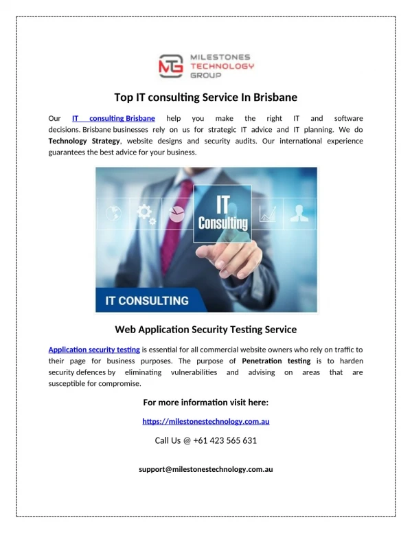 Top IT consulting Service In Brisbane