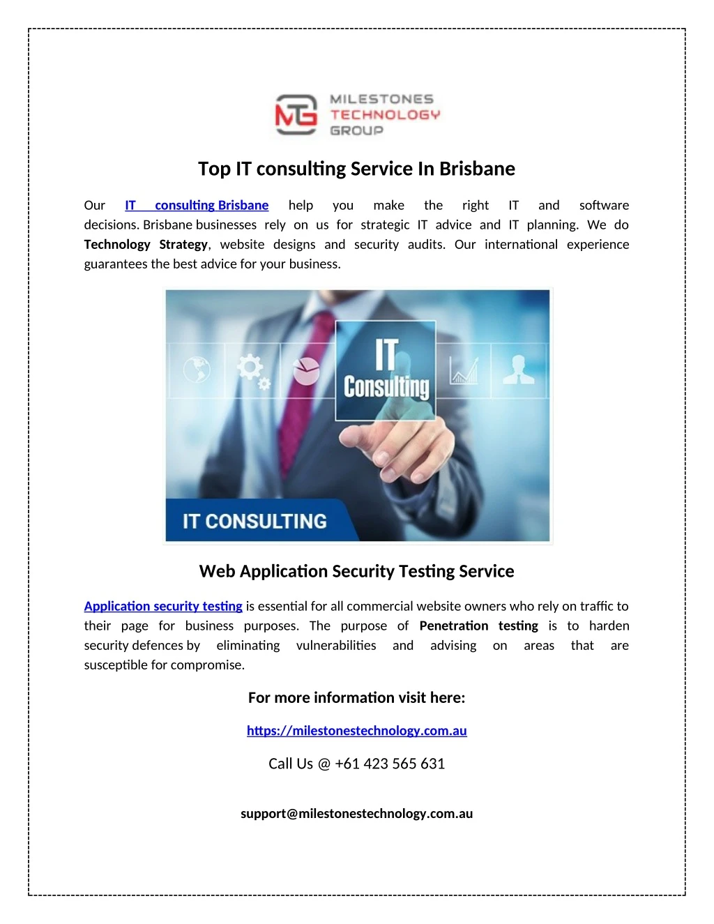 top it consulting service in brisbane