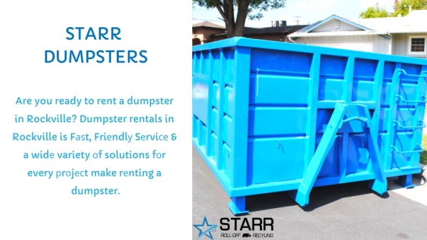 Dumpster Rental Fort Washington - Starr Dumpsters