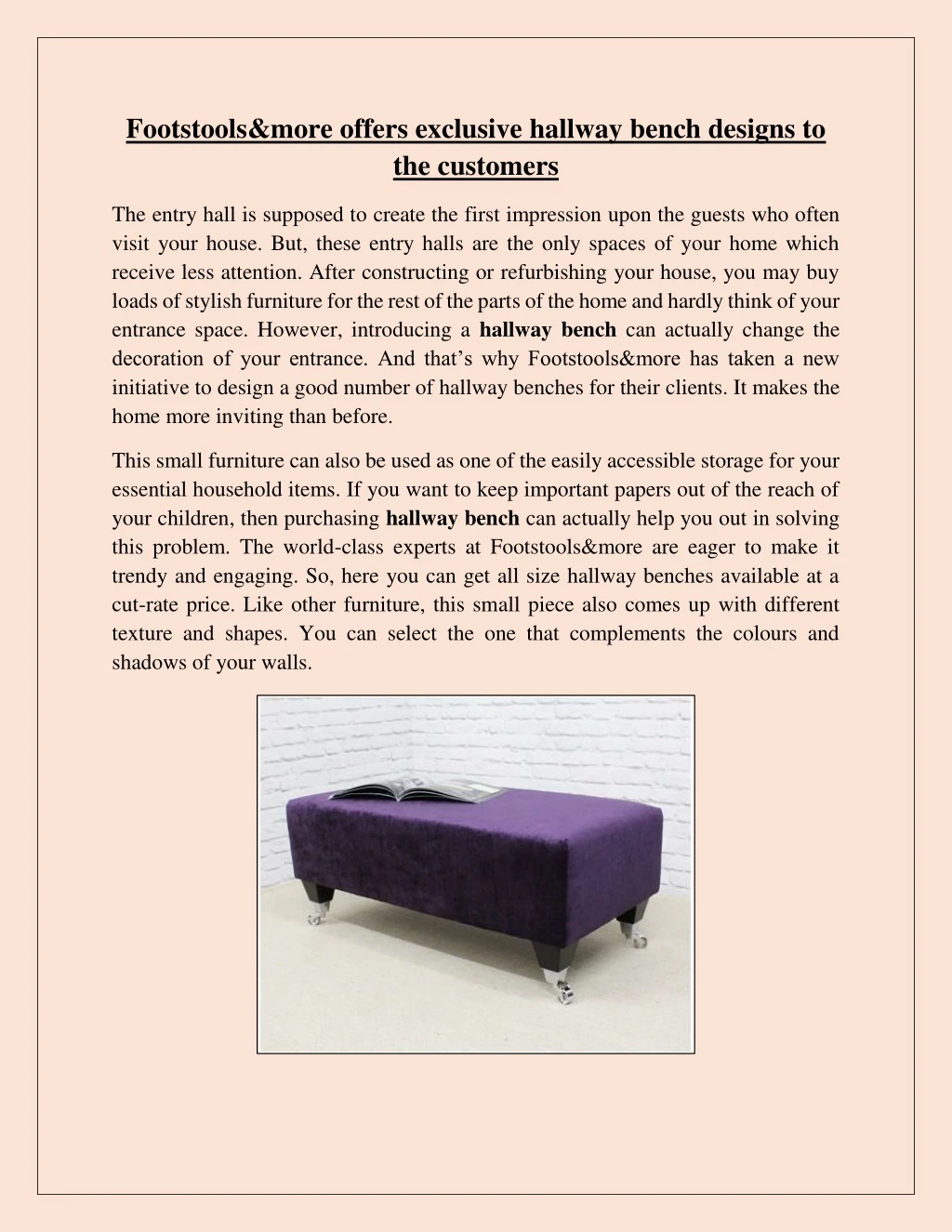 footstools more offers exclusive hallway bench