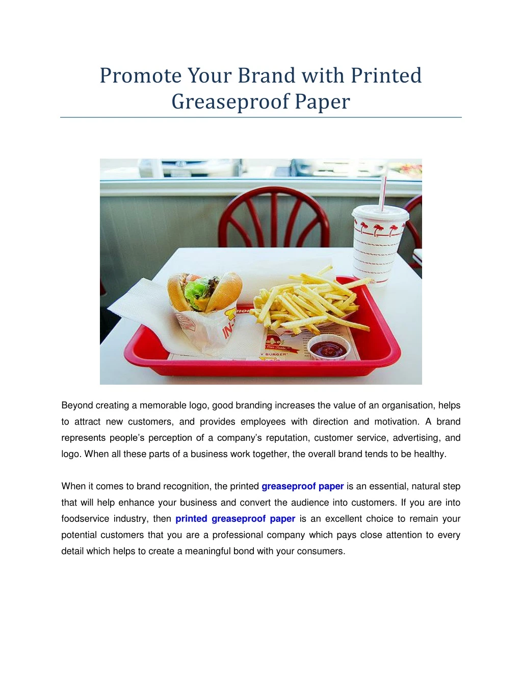 promote your brand with printed greaseproof paper