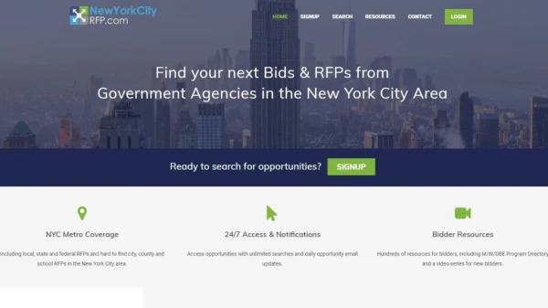 NYC Bid Opportunities | 7 Day Free Trial