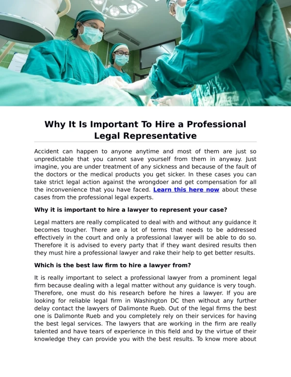 Why It Is Important To Hire a Professional Legal Representative