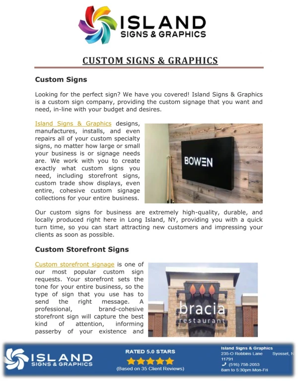Custom Signs & Graphics