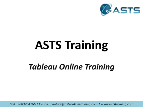Tableau Online Training-ASTSTraining