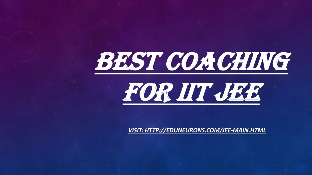 best coaching for iit jee