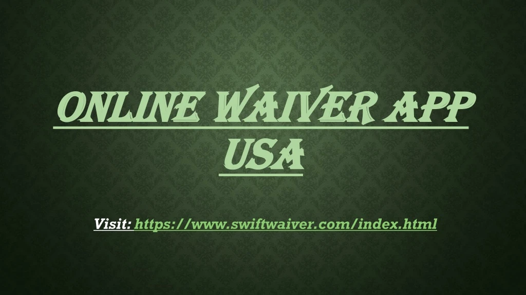 online waiver app usa