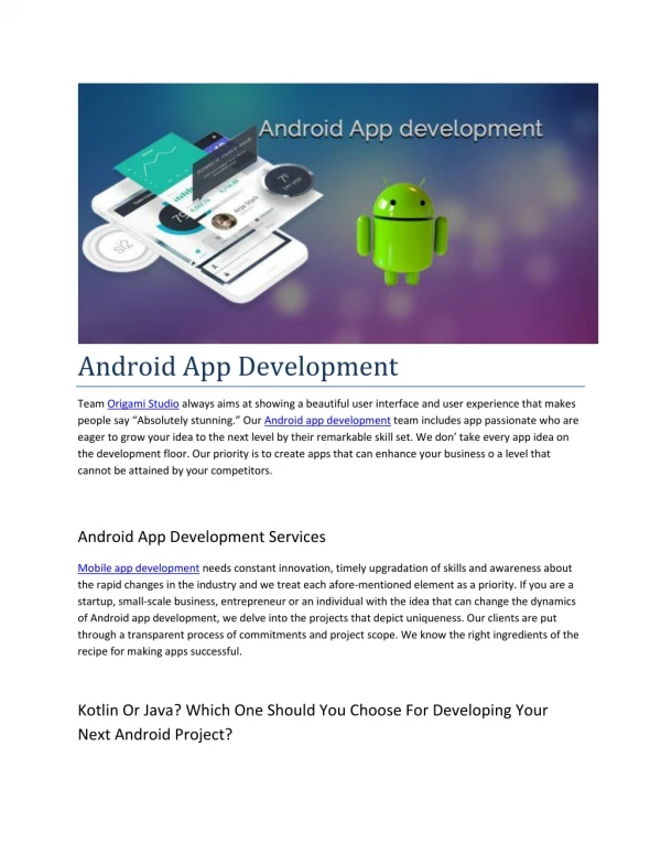 Android Development Services