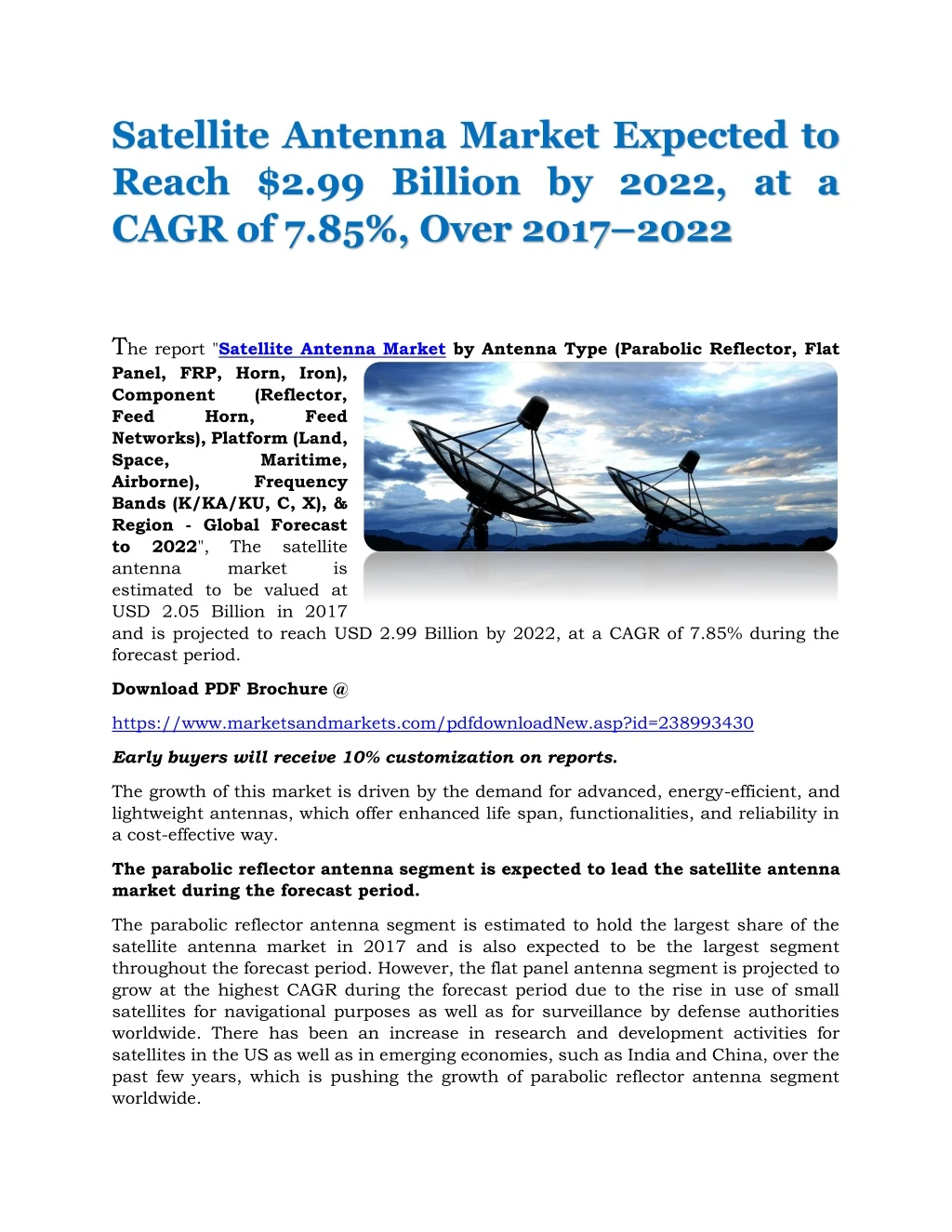 satellite antenna market expected to reach