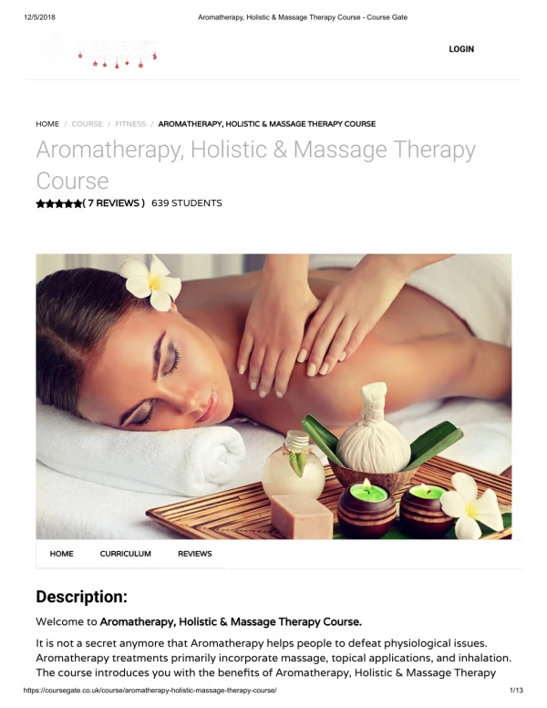 Aromatherapy, Holistic and Massage Therapy Course - Course Gate