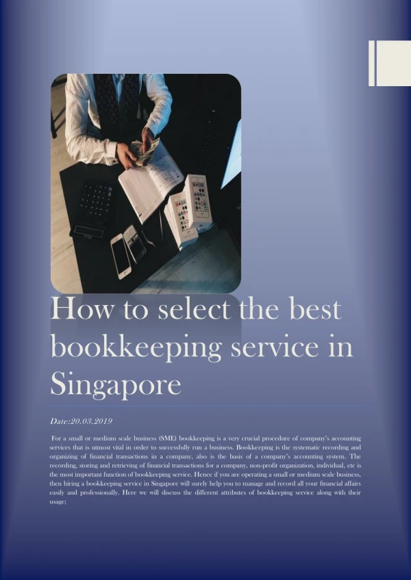 How to select the best bookkeeping service in Singapore