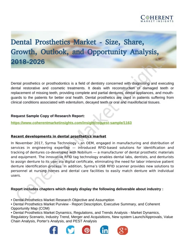 Dental Prosthetics Market New Tech Developments and Advancements to Watch Out for 2026!!