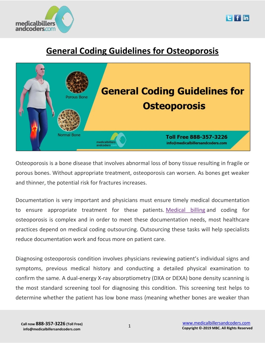 general coding guidelines for osteoporosis