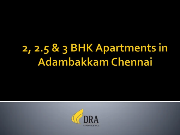 2,2.5,3bhk Apartments in Adambakkam | Nanganallur - DRA Ascot