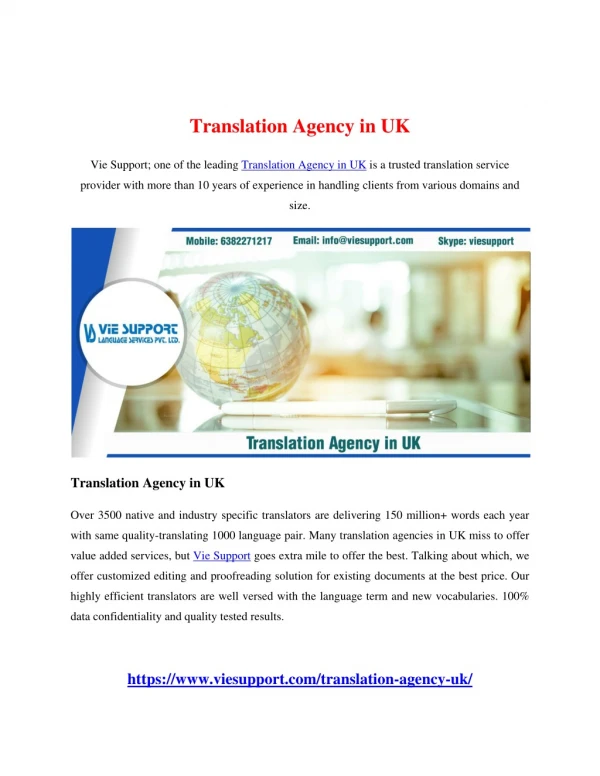 Translation Agency in UK