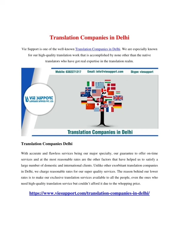 Translation Companies in Delhi