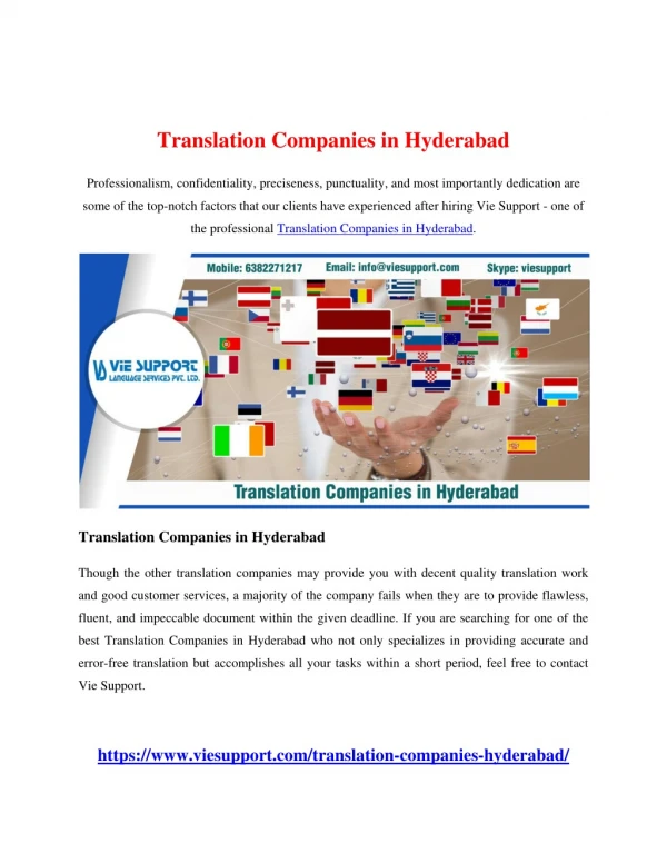 Translation Companies in Hyderabad