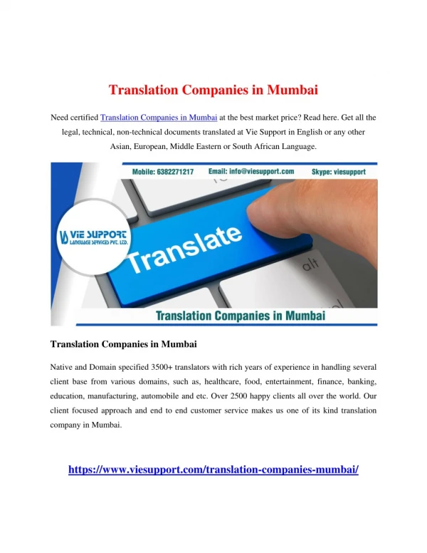 Translation Companies in Mumbai