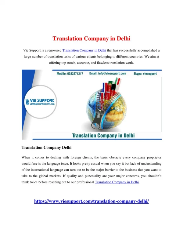 Translation Company in Delhi