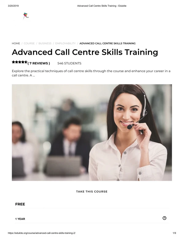 Advanced Call Centre Skills Training - Edukite