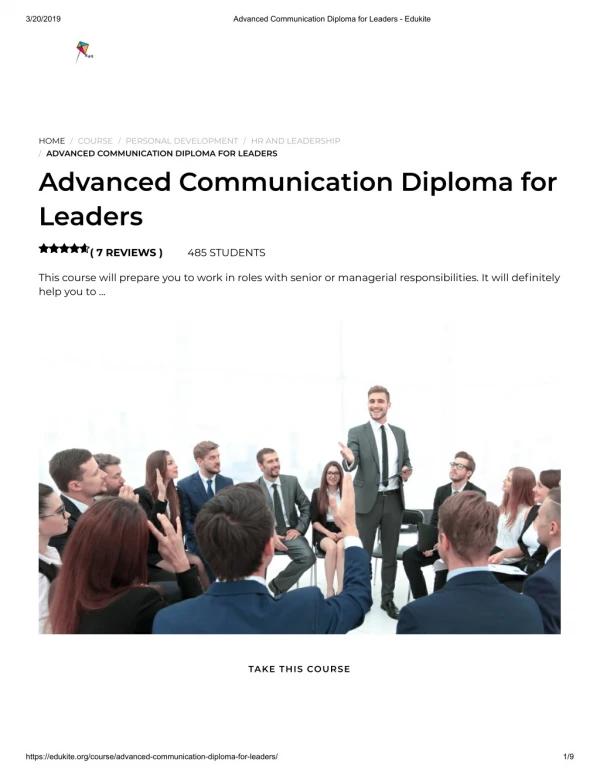 Advanced Communication Diploma for Leaders - Edukite