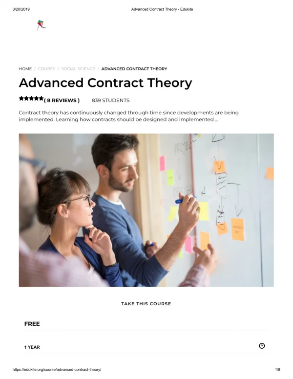 Advanced Contract Theory - Edukite