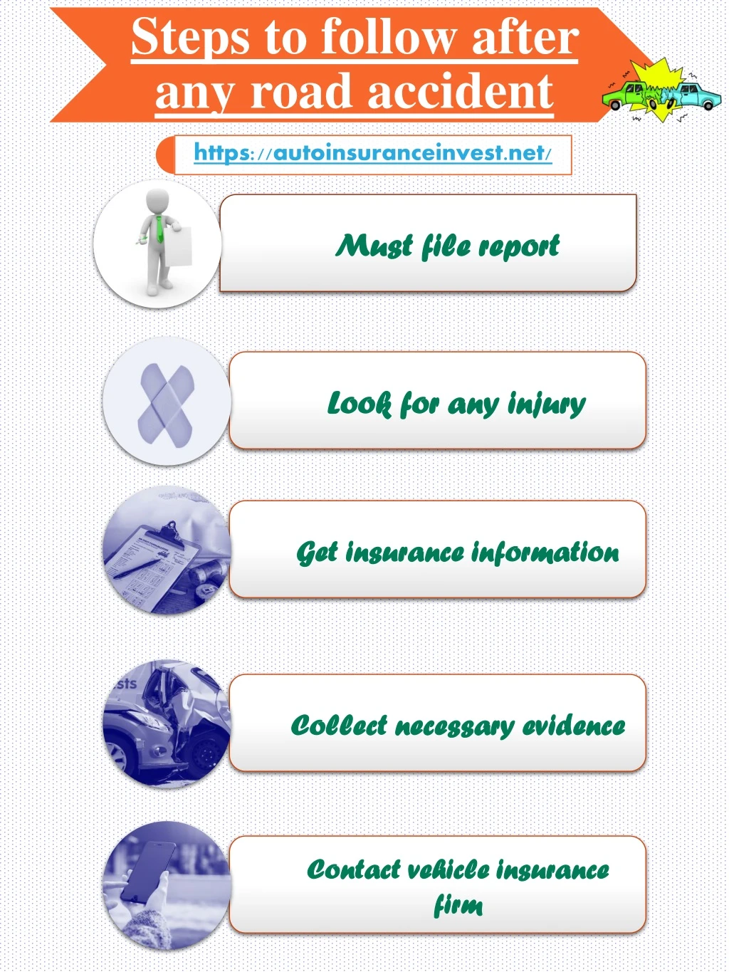 steps to follow after any road accident
