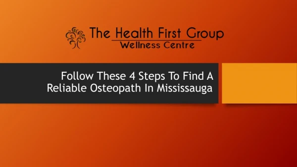 Follow These 4 Steps To Find A Reliable Osteopath In Mississauga