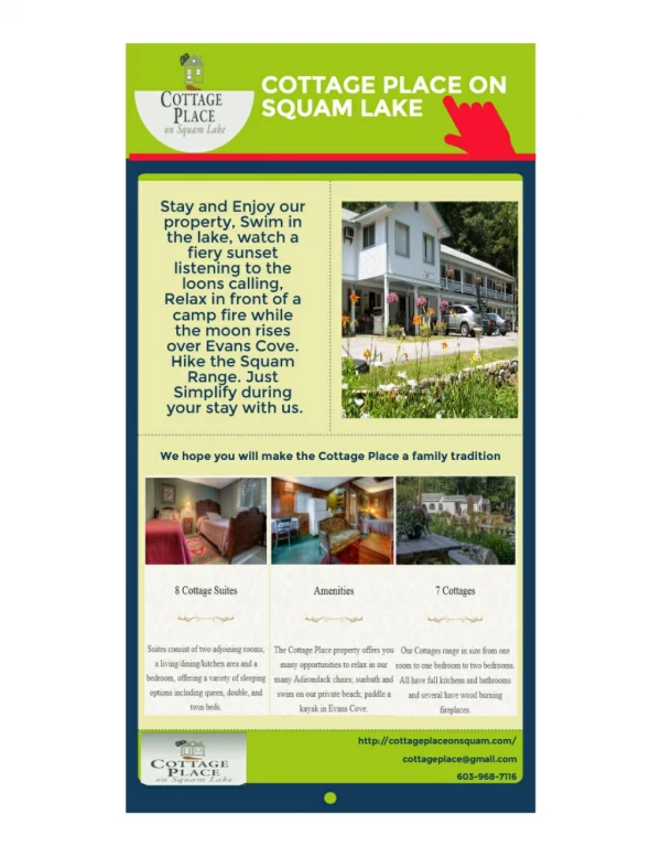 Cottage Place On Squam Lake Infographic