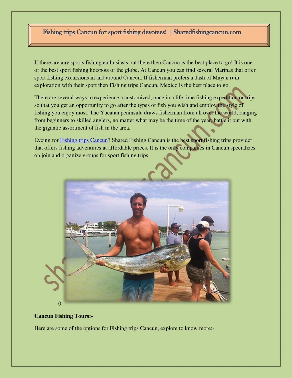 fishing trips cancun for sport fishing devotees