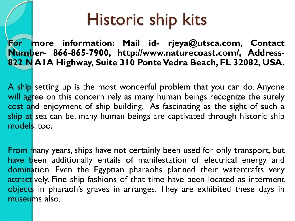 historic ship kits