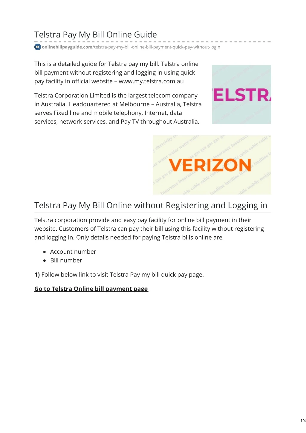 telstra pay my bill online guide