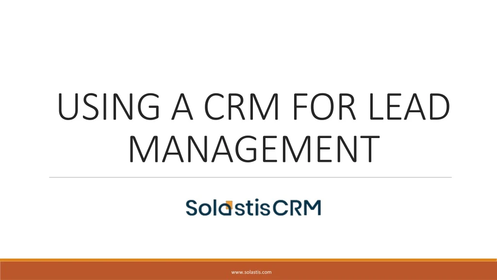 using a crm for lead management