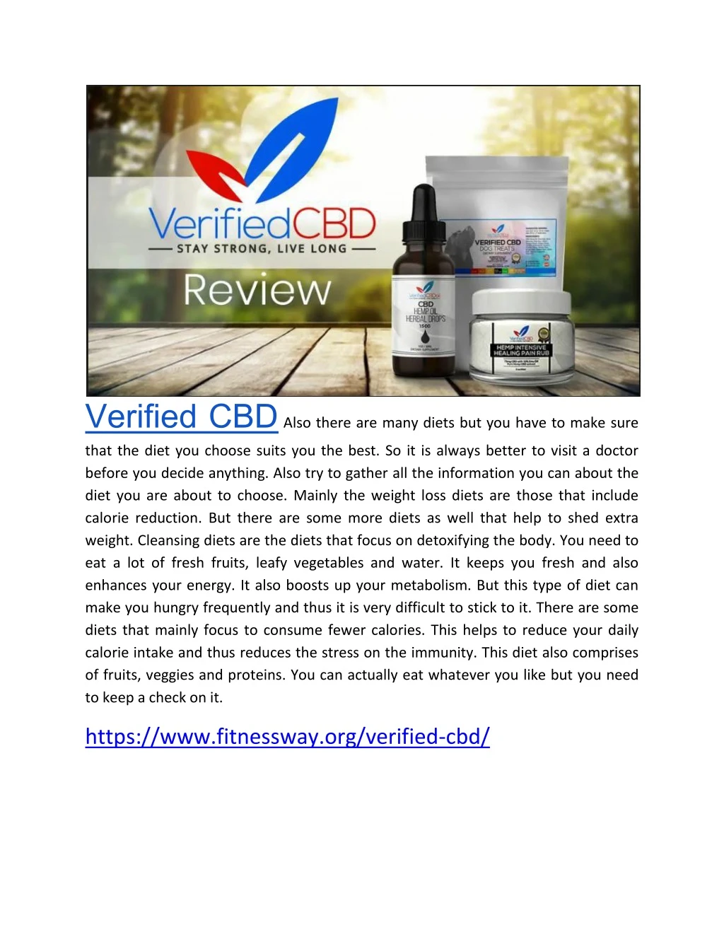 verified cbd also there are many diets