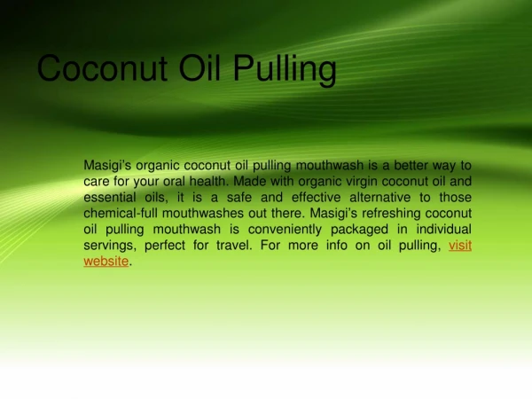 Best Quality Coconut Oil Pulling