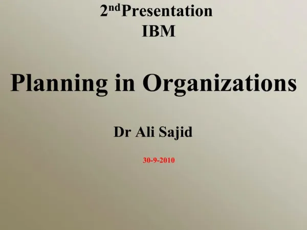 2nd Presentation IBM