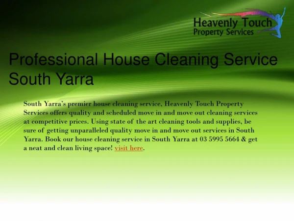 Professional House Cleaning Service in South Yarra