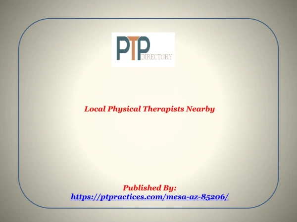 Local Physical Therapists Nearby