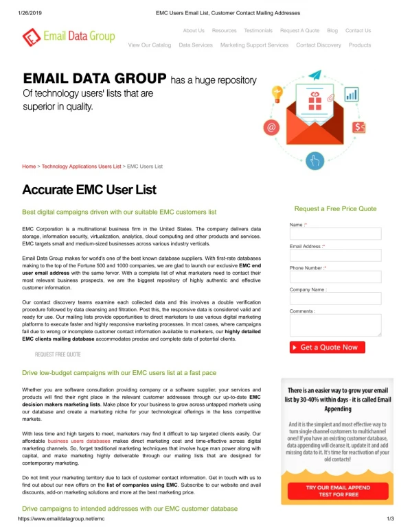 EMC Users List - Email Data Group