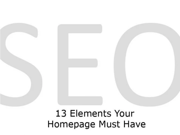 13 elements your homepage must have