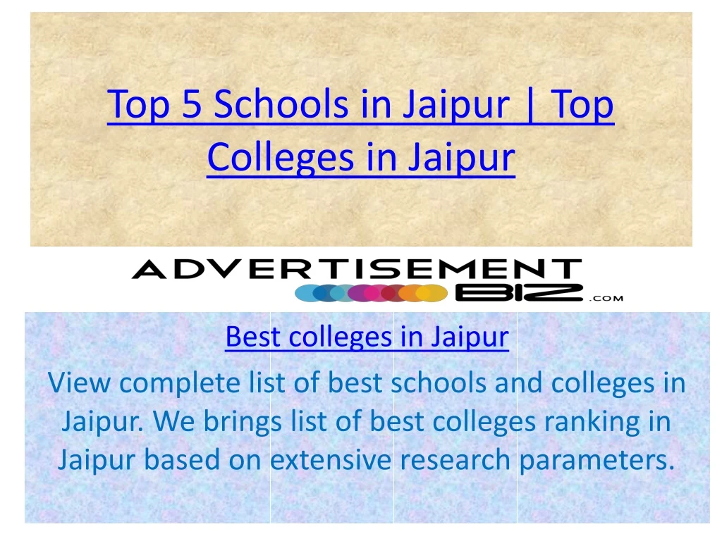 top 5 schools in jaipur top colleges in jaipur